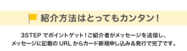 紹介方法はとってもカンタン！3STEPでポイントゲット！